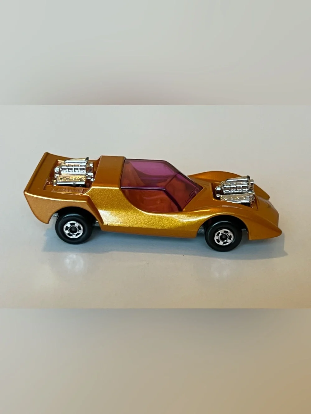 Vintage Matchbox Superfast 1971 No. 4 Gruesome Twosome Car Lemon Yellow Interior